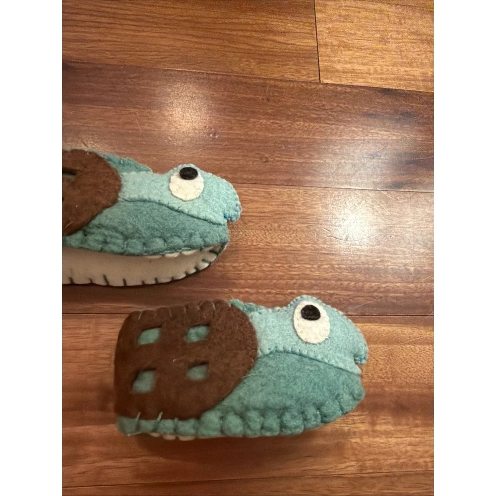 Infant Zooties Baby Shows Turtle Wool Felt Slippers Warm